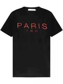 IRO хлопковая футболка с логотипом, черный