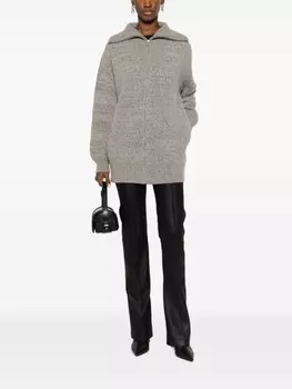 IRO кардиган-пальто на молнии с высоким воротником, серый