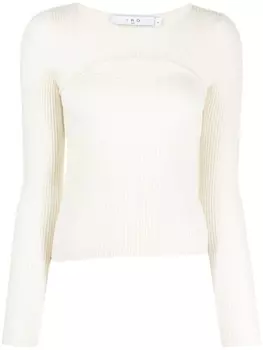 IRO кашемировый топ с вырезом, нейтральный цвет