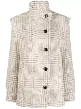 IRO клетчатое пальто из вирджинской шерсти, нейтральный цвет