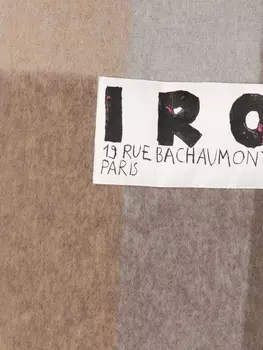 IRO клетчатый шарф с бахромой, нейтральный цвет