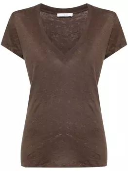IRO льняная футболка Rodeo с V-образным вырезом, коричневый