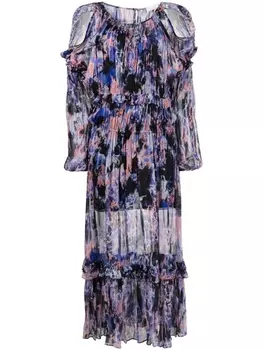 IRO плиссированное платье Janan с абстрактным принтом, черный