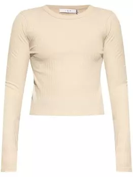 IRO ребристый хлопковый топ, нейтральный цвет