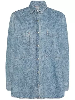 IRO рубашка с длинными рукавами и графичным принтом, синий
