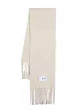 IRO шарф из вирджинской шерсти с нашивкой-логотипом, серый