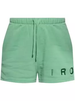 IRO шорты с вышитым логотипом и завязками, зеленый