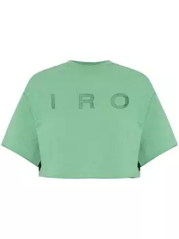 IRO укороченная футболка с логотипом, зеленый