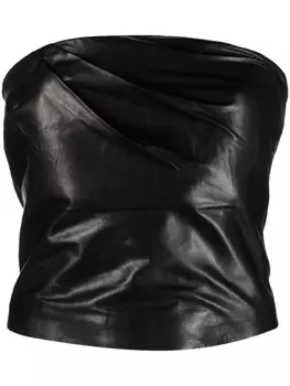 IRO укороченный кожаный топ Davea, черный