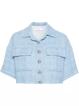 IRO укороченный твидовый жакет Zilan, синий