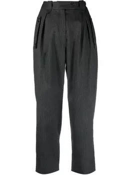 IRO зауженные брюки в тонкую полоску, серый