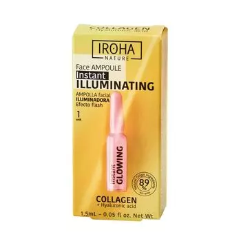 IROHA nature Instant Flash Illuminating Face Ampoule Осветляющая ампула для лица с коллагеном и гиалуроновой кислотой 1,5мл