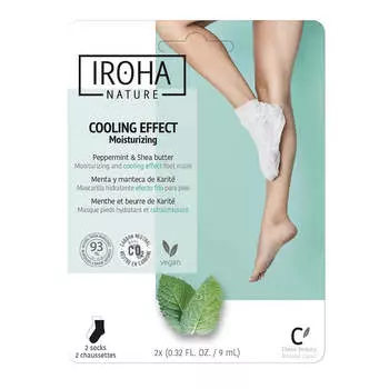 IROHA nature Moisturizing and Cooling Effect Foot Mask увлажняющая и охлаждающая маска для ног в виде носков с маслом мяты и ши 2x9мл