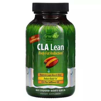 Irwin Naturals, C.L.A. Lean, Body Fat Reduction, 80 мягких желатиновых капсул с жидкостью