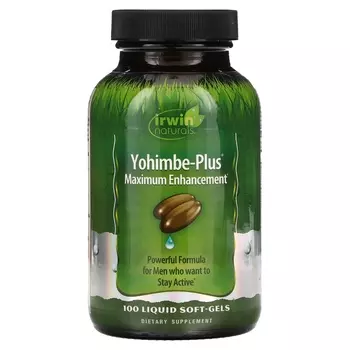 Irwin Naturals Yohimbe-Plus максимальное улучшение, 100 желатиновых капсул