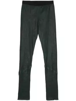 Isaac Sellam Experience кожаные брюки скинни, зеленый