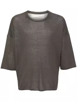 Isabel Benenato джемпер с подворотами, серый