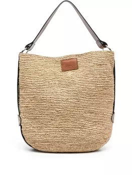 ISABEL MARANT Bayia raffia tote bag, нейтральный цвет