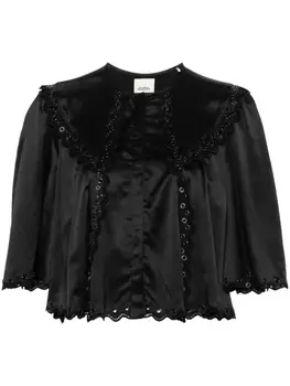 ISABEL MARANT блузка Armely с люверсами, черный