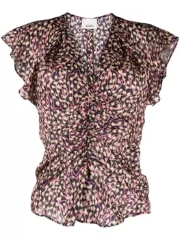 ISABEL MARANT блузка Lonea с графичным принтом, розовый