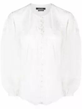ISABEL MARANT блузка с длинными рукавами и воротником-стойкой, белый
