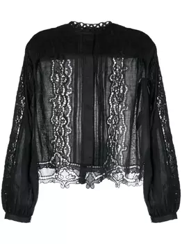 ISABEL MARANT блузка с кружевом, черный