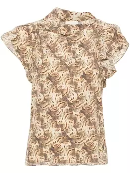 ISABEL MARANT блузка Valency асимметричного кроя, нейтральный цвет