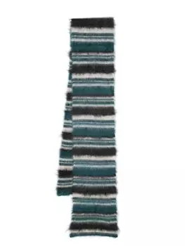 ISABEL MARANT Duke striped brushed scarf, синий