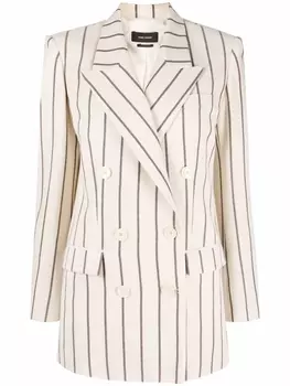 ISABEL MARANT двубортный блейзер Nevim в тонкую полоску, нейтральный цвет