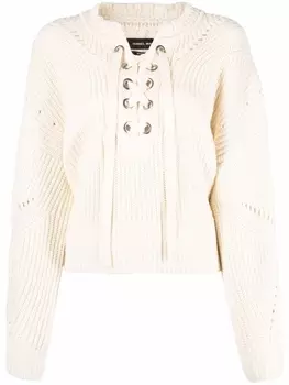 ISABEL MARANT джемпер со шнуровкой, нейтральный цвет