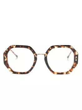 Isabel Marant Eyewear очки в геометричной оправе черепаховой расцветки, коричневый
