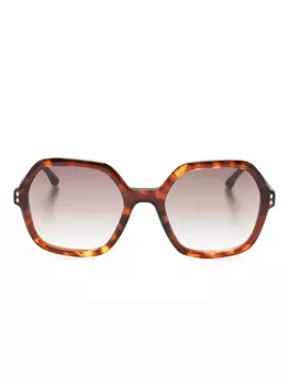 Isabel Marant Eyewear солнцезащитные очки в массивной оправе с логотипом, коричневый