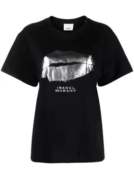 ISABEL MARANT футболка из органического хлопка с логотипом, черный