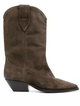 ISABEL MARANT ковбойские ботинки со вставками, зеленый