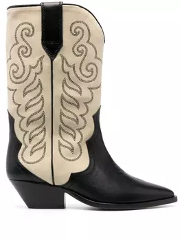 ISABEL MARANT ковбойские сапоги в двух тонах, черный