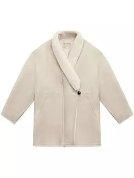 ISABEL MARANT куртка Alinae из овчины, нейтральный цвет