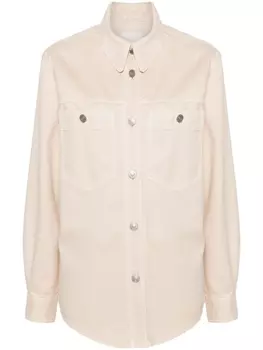 ISABEL MARANT куртка-рубашка с накладными карманами, нейтральный цвет