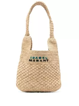 ISABEL MARANT маленькая плетеная сумка на плечо Praia, нейтральный цвет
