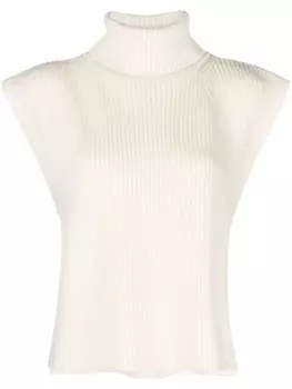 ISABEL MARANT Megan merino-wool roll-neck vest, нейтральный цвет
