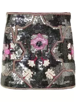 ISABEL MARANT мини-юбка Hanelis с пайетками, серебристый
