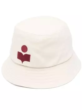 ISABEL MARANT панама с вышитым логотипом, нейтральный цвет