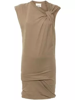 ISABEL MARANT платье-футболка Leany асимметричного кроя, нейтральный цвет