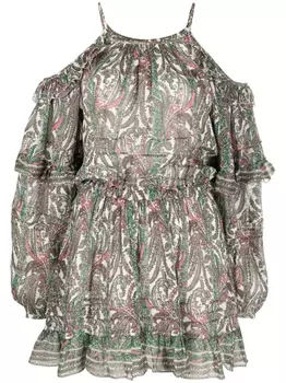 ISABEL MARANT платье Gabinia с открытыми плечами и принтом, белый