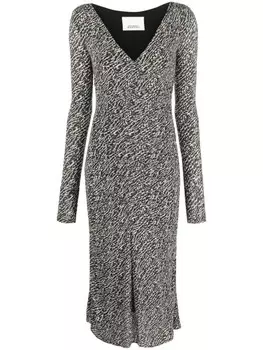 ISABEL MARANT платье миди Laly с абстрактным узором, черный