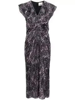 ISABEL MARANT платье миди Lyndsay с графичным принтом, фиолетовый