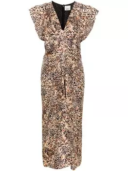 ISABEL MARANT платье миди Lyndsay с графичным принтом, нейтральный цвет