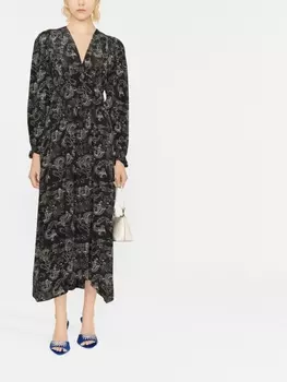 ISABEL MARANT платье миди Myrala с принтом пейсли, черный