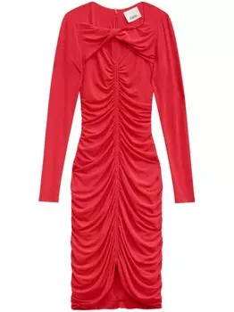 ISABEL MARANT платье миди со сборками, красный