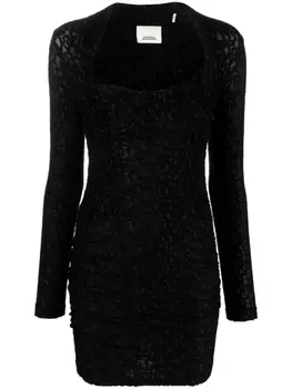 ISABEL MARANT платье мини Dilia с длинными рукавами и кружевом, черный
