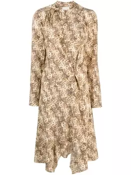 ISABEL MARANT платье Umaima с цветочным принтом, нейтральный цвет